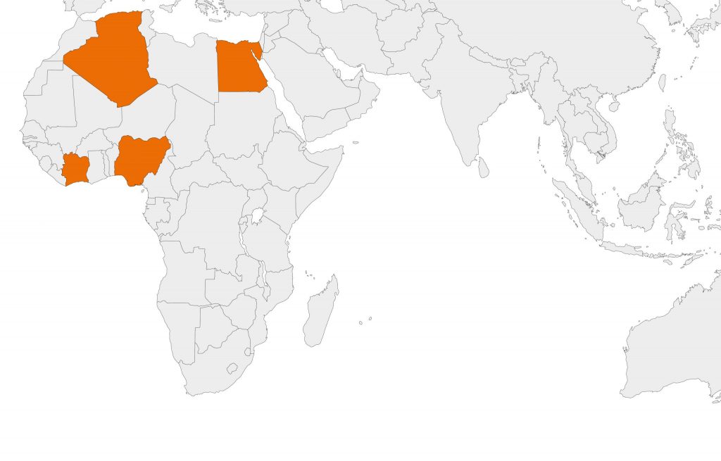 Eine Karte von Afrika